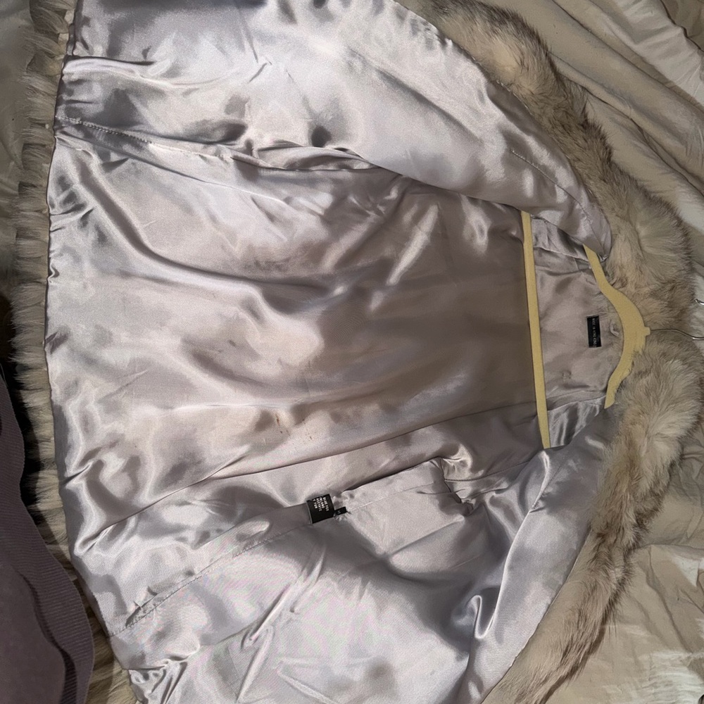 Luxury Cream and Beige Fox Fur Coat - Women's Sz S - Picture 3 of 6